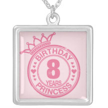 8 years - Birthday Princess - pink Necklaces