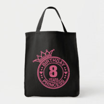 8 years - Birthday Princess - pink Tote Bag