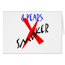 8 Years Red X-smoker Greeting Card