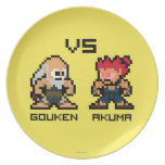 8bit Gouken VS Akuma Plates