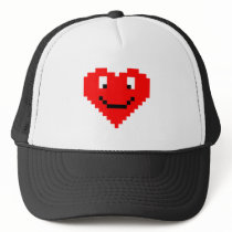 8bit Heart Face Mesh Hat