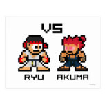 8bit Ryu VS Akuma Postcard