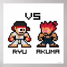 8bit Ryu VS Akuma Posters