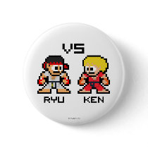 8bit Ryu VS Ken Pinback Buttons