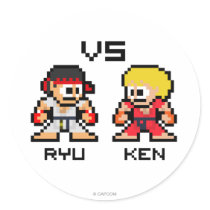 8bit Ryu VS Ken Sticker