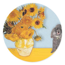 (8S) - Sunflowers Round Stickers