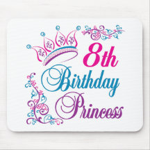 8th Birthday Princess Mouse Pads