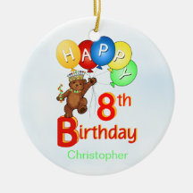 8th Birthday Royal Bear Ornament