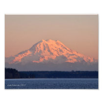 8X10 Mount Rainier Sunset Photo