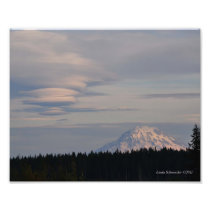 8X10 Mount Rainier with a HUGE Lenticular Cloud Photo