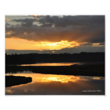 8X10 Sunset Reflection Photograph