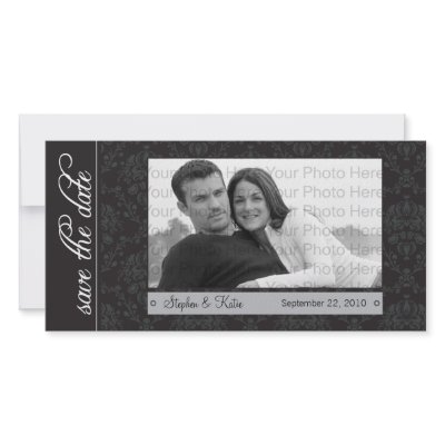 8x4" Baroque Black Save the Date Announcement by TheWeddingShoppe