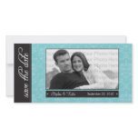 8x4" Baroque Teal Save the Date Announcement Photo Greeting Card