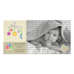 8x4 Birth Photo Announcement Taupe Hearts Custom Photo Card