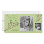 8x4 Branch Design Birth Announcement Green/Brown