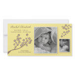 8x4 Branch Design Birth Announcement Yellow/Brown
