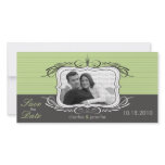 8x4" Chic Deco Green Save the Date Announcement photo cards