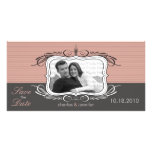 8x4" Chic Deco Pink Save the Date Announcement Personalized Photo Card