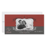 8x4" Chic Deco Red Save the Date Announcement
