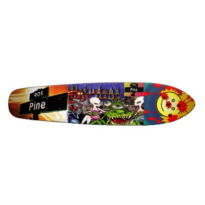901 PINE OLD SCHOOL SKATE BOARD DESIGN #1 by Charlestown_Records