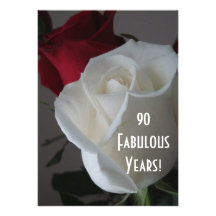 90 Fabulous Years!-Birthday-Roses Custom Invitations