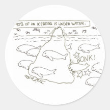 90% of iceberg is underwater: "BONK!" Round Sticker