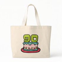 90 Year Old Birthday Cake Canvas Bags