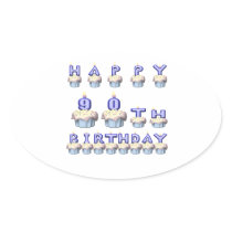 90 Years Old Oval Sticker