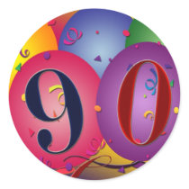 90th Birthday balloon stickers
