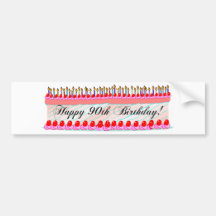 90th birthday cake bumper stickers