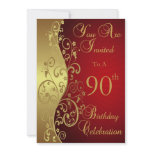 90th Birthday Celebration Personalized Invitation