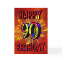 90th Birthday Fireworks Cards