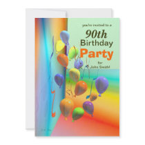 90th Birthday Party Balloon Wall Announcements