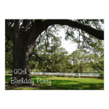 90th Birthday Party-Green Landscape Personalized Invitations