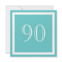90th Birthday Party Invitation - Aqua