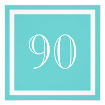 90th Birthday Party Invitation - Aqua