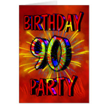 90th Birthday Party Invitation Card