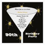 90th Birthday Party Invitation -- Gold 90th Toast