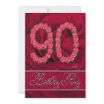90th birthday party invitation with roses