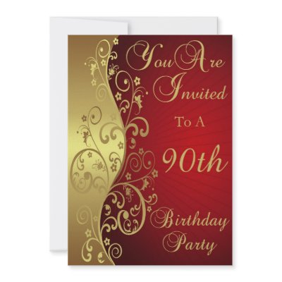 90th Birthday Party Personalized Invitation by NightSweatsDiva