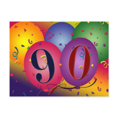 90th birthday party postcard invitation by perfectpostage