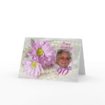 90th birthday photo card with daisies