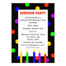 90th Surprise Birthday Party Invitation -- Dots
