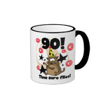 90th Time Flies Birthday Coffee Mugs