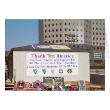 911 Ground Zero Thank You America Greeting Cards