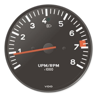 911 rev counter, air-cooled rpm gauge sticker by techvinci