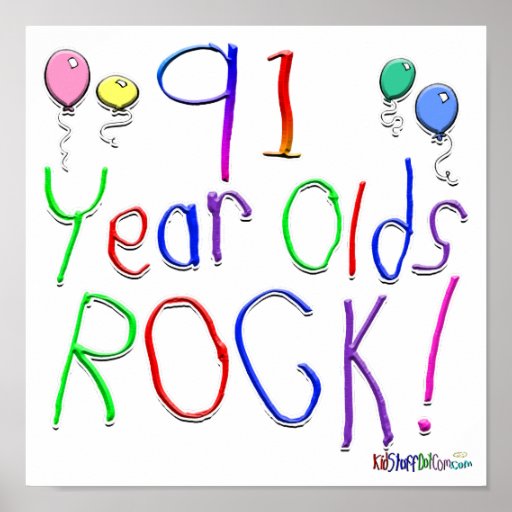 91 Year Olds Rock ! Print