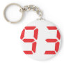 93 ninety-three red alarm clock digital number key chain