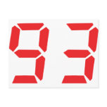 93 ninety-three red alarm clock digital number postcards