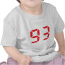 93 ninety-three red alarm clock digital number shirt